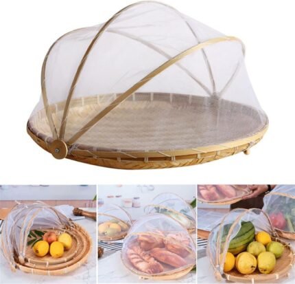 Cesta de Bambú Cubierta en tul "Glicina" - Imagen 5