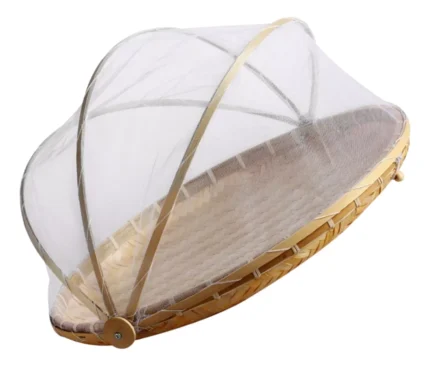 Cesta de Bambú Cubierta en tul "Glicina" - Imagen 3